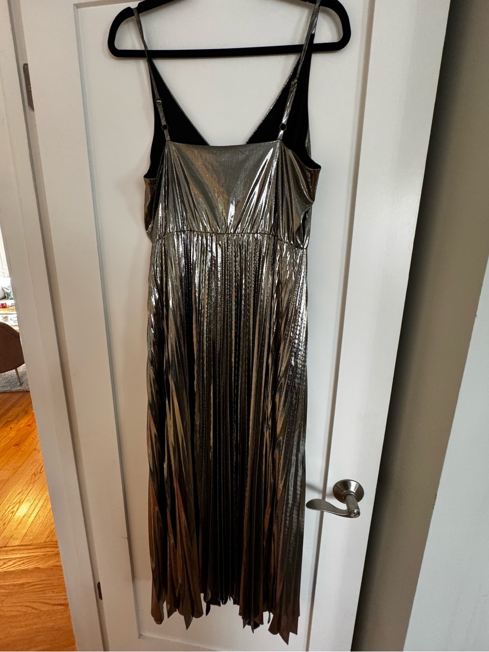 NEW All Saints Spark Pleated Maxi Dress in Bronze Brown - Picture 7 of 8